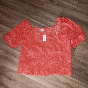 LOFT polka dot boatneck shirt size extra large new with tags